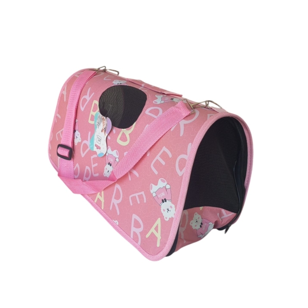 Transportadora rosa para mascotas