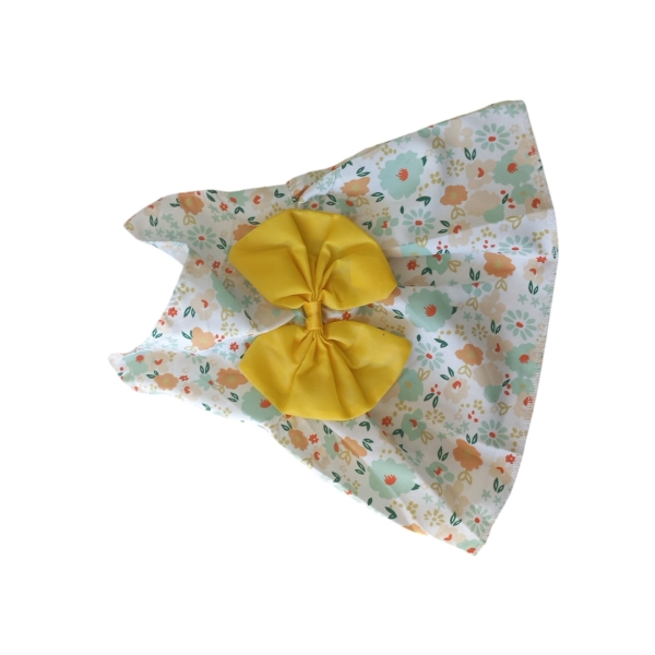 Vestido de flores con moño amarillo talla S