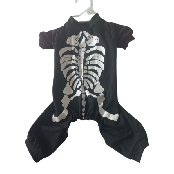 traje de esqueleto talla S para mascotas