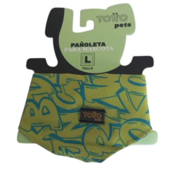 pañuelo verde doble faz talla L tottopets