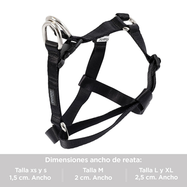 Arnes de caminata Brunno negro talla S tottopets